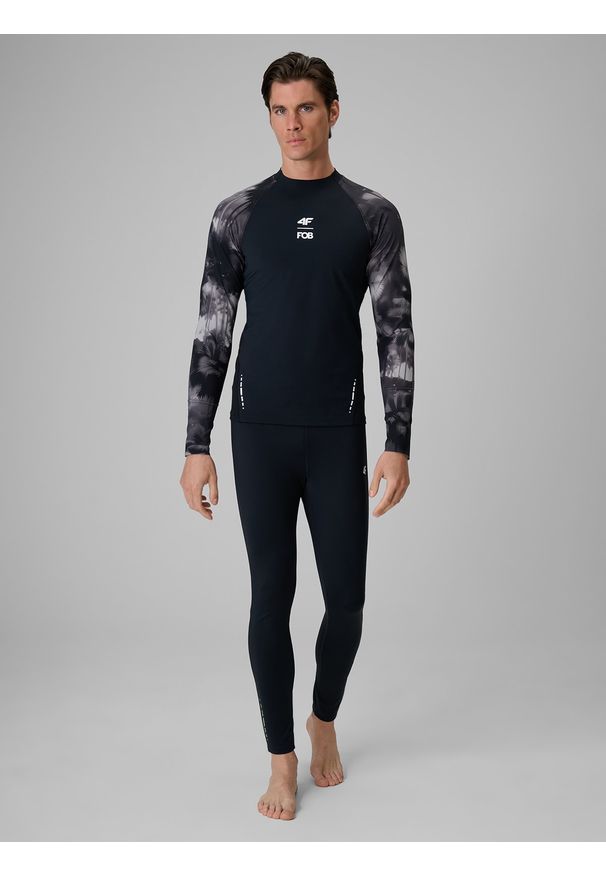 4f - 4F Legginsy do pływania i sportów wodnych z filtrem UPF50+ męskie - czarne XXL. Kolor: czarny. Materiał: materiał, skóra. Długość: do kostek. Sezon: lato. Sport: żeglarstwo, pływanie