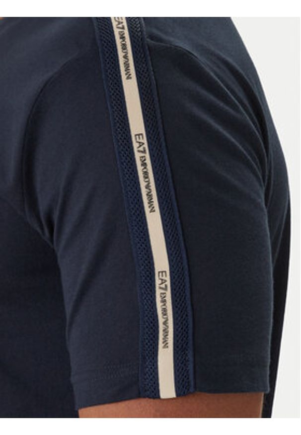EA7 Emporio Armani T-Shirt 7M001476 AF10375 Niebieski Regular Fit. Kolor: niebieski. Materiał: bawełna