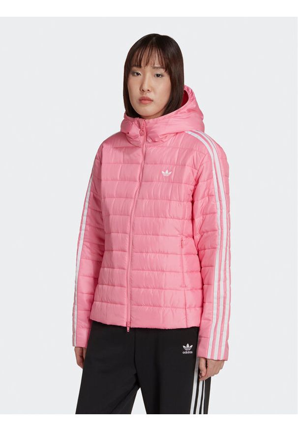 Adidas - adidas Kurtka puchowa Premium HM2611 Różowy Slim Fit. Kolor: różowy. Materiał: puch, syntetyk