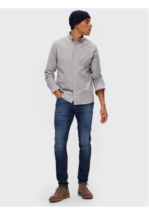 Selected Homme Jeansy Leon 16088264 Granatowy Slim Fit. Kolor: niebieski