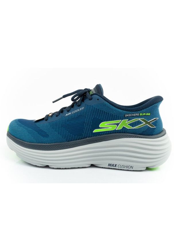 skechers - Buty sportowe do biegania męskie Skechers Max Cushioning SLIP-INS. Okazja: na co dzień. Kolor: niebieski. Model: Skechers Sport