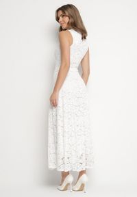 Born2be - Biała Koktajlowa Sukienka z Koronki Jolretia. Kolor: biały. Materiał: koronka. Wzór: koronka. Typ sukienki: ołówkowe. Styl: wizytowy #4