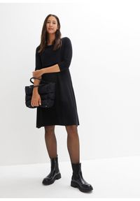 bonprix - Sukienka 2 w 1 ciążowa i do karmienia piersią, z połyskującą nitką. Kolekcja: moda ciążowa. Kolor: czarny #2