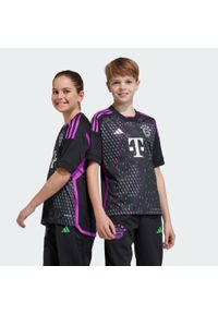 Adidas - Koszulka FC Bayern 23/24 Away Kids. Kolor: czarny. Materiał: materiał