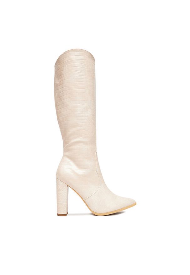 DeeZee Kozaki ZALGT610-1 Écru. Materiał: syntetyk, materiał