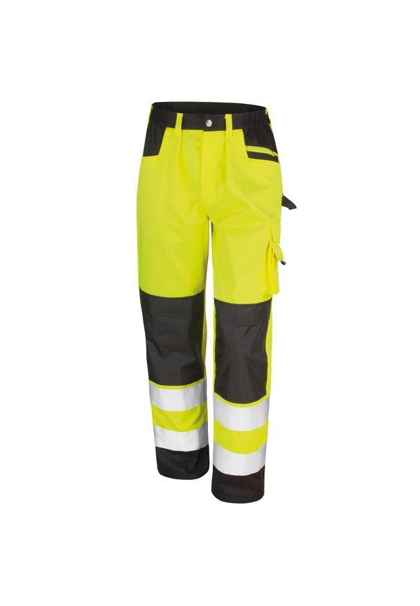RESULT - Ochronne Spodnie Dla Dorosłych Unisex Hi Viz Cargo. Kolor: żółty