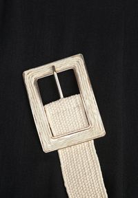 Born2be - Czarne Spodnie z Wiskozą o Szerokim Kroju z Wysokim Stanem i Paskiem Larailure. Okazja: na co dzień, do pracy. Stan: podwyższony. Kolor: czarny. Materiał: wiskoza. Długość: krótkie. Sezon: wiosna, lato. Styl: casual #4