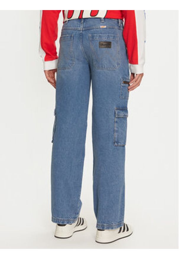 Wrangler Jeansy Hot Wheels 112357951 Niebieski Wide Leg. Kolor: niebieski