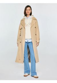 Big-Star - Bluza damska z kapturem kremowa Raisa 103. Okazja: na spacer, na co dzień. Typ kołnierza: kaptur. Kolor: kremowy. Materiał: dzianina, jeans, dresówka. Wzór: gładki, haft. Styl: casual, sportowy #6