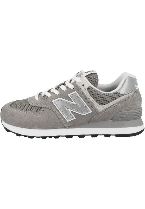 Buty do chodzenia damskie New Balance 574. Kolor: szary. Materiał: zamsz, materiał, syntetyk. Szerokość cholewki: normalna. Model: New Balance 574. Sport: turystyka piesza