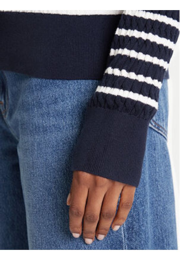 TOMMY HILFIGER - Tommy Hilfiger Sweter Fine WW0WW44993 Granatowy Regular Fit. Kolor: niebieski. Materiał: bawełna