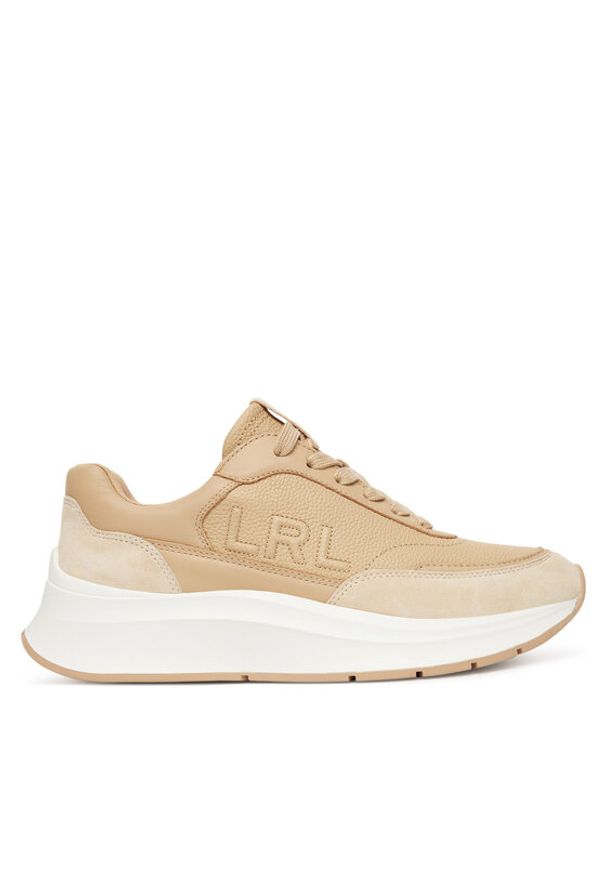 Lauren Ralph Lauren - LAUREN RALPH LAUREN Sneakersy 802974376001 Beżowy. Kolor: beżowy. Materiał: skóra