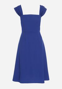 Born2be - Niebieska Sukienka z Kwadratowym Dekoltem i Szerokimi Ramiączkami Devianna. Okazja: na co dzień. Typ kołnierza: dekolt kwadratowy. Kolor: niebieski. Długość rękawa: na ramiączkach. Styl: casual, elegancki #5