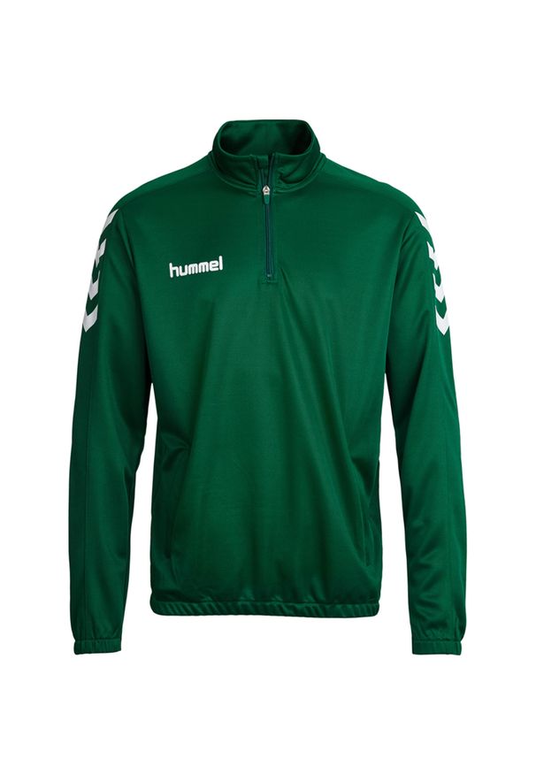 Bluza piłkarska dla dzieci Hummel Core Kids 1/2 Zip Sweat. Kolor: zielony, biały, wielokolorowy. Sport: piłka nożna
