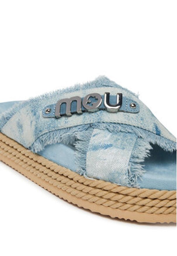 Mou Klapki Criss-cross MU.SW451010K Niebieski. Kolor: niebieski. Materiał: materiał
