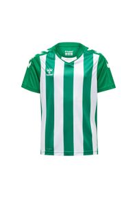 Koszulka dziecięca Hummel Striped. Kolor: biały, wielokolorowy, zielony. Materiał: tkanina. Wzór: paski #1