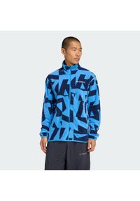 Adidas - Bluza Terrex Multi Printed Full-Zip Fleece. Kolor: niebieski. Materiał: materiał, polar. Sport: turystyka piesza #1