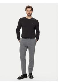 Calvin Klein Sweter K10K113410 Czarny Slim Fit. Kolor: czarny. Materiał: bawełna