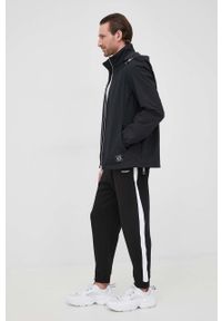 Armani Exchange spodnie dresowe bawełniane 3LZPLA.ZJ4XZ męskie kolor czarny z nadrukiem. Kolor: czarny. Materiał: bawełna, dresówka. Wzór: nadruk #4