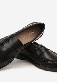 Renee - Czarne Mokasyny Vices z Marszczeniem i Wkładką ze Skóry Naturalnej Mestia. Okazja: na co dzień. Kolor: czarny. Materiał: skóra. Styl: klasyczny, casual, elegancki #5