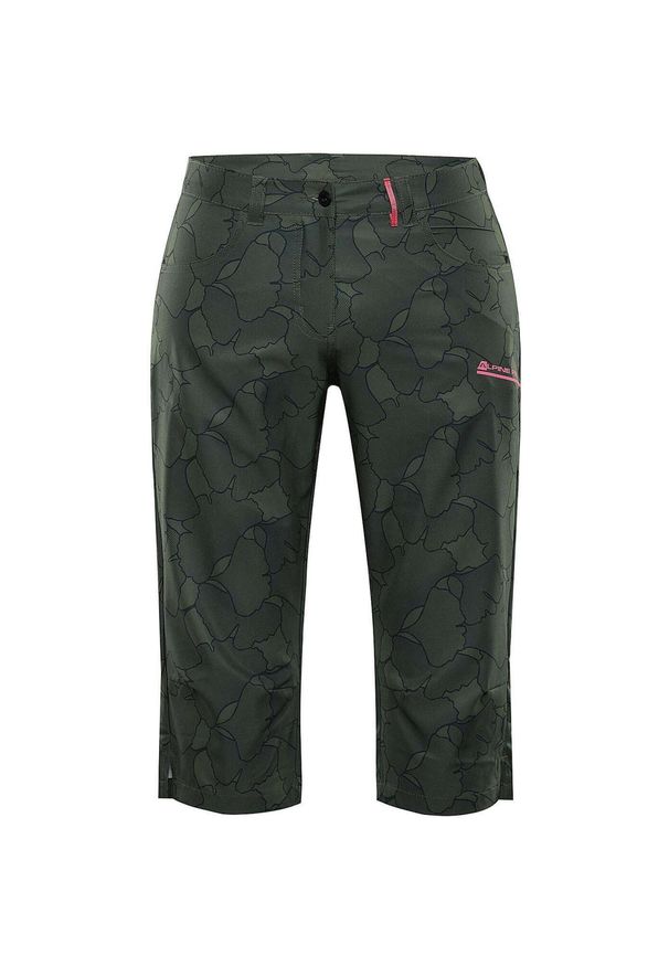 ALPINE PRO - Spodnie Capri Alpine Pro Kadeka 3/4 dla kobiet - Idealne na przygodę. Kolor: zielony. Materiał: elastan, poliester