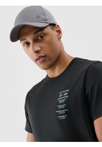 4f - 4F T-shirt regular z nadrukiem męski - czarny M. Okazja: na co dzień. Kolor: czarny. Materiał: bawełna, jersey, dzianina. Wzór: nadruk. Styl: sportowy, klasyczny, casual