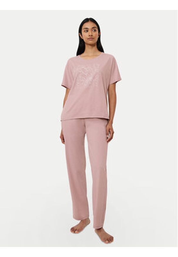 Triumph Koszulka piżamowa Mix & Match 10218281 Różowy Relaxed Fit. Kolor: różowy. Materiał: bawełna