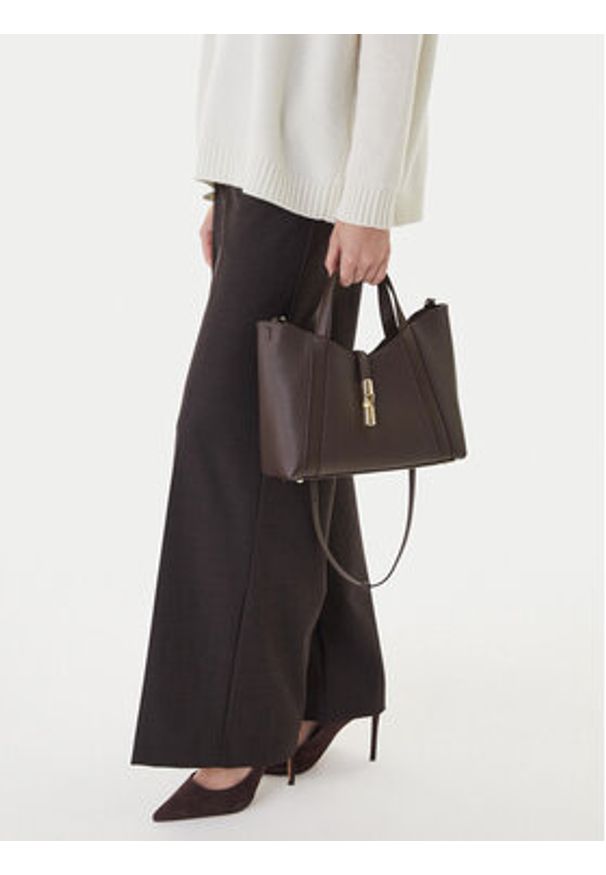 Furla Torebka Goccia Shopper Bag S WB01789 BX3353 KH 2460S Brązowy. Kolor: brązowy. Materiał: skórzane