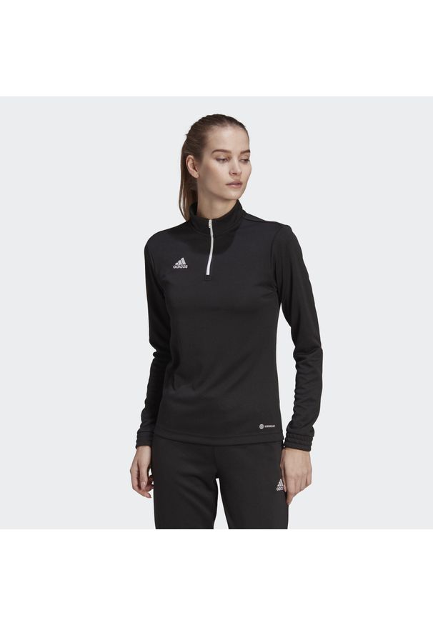 Bluza piłkarska damska Adidas Entrada 22 Training Top. Kolor: czarny. Materiał: materiał. Sport: piłka nożna