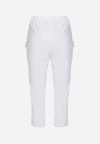 Born2be - Białe Spodnie 3/4 z Elastyczną Gumką w Pasie i Suwakami Leazira. Okazja: na co dzień. Kolor: biały. Styl: casual, elegancki #6