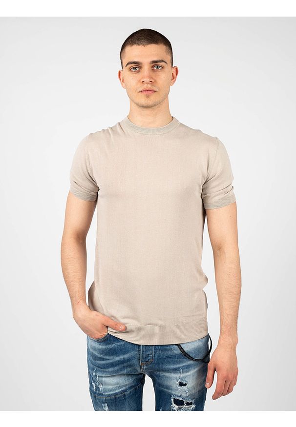 Xagon Man T-Shirt | P23 081K 1200K | Mężczyzna | Beżowy. Okazja: na co dzień. Kolor: beżowy. Materiał: bawełna. Styl: casual