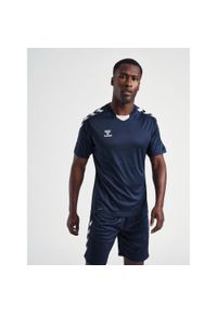 Koszulka piłkarska z krótkim rękawem męska Hummel Core XK Poly Jersey S/S. Kolor: niebieski. Materiał: jersey. Długość rękawa: krótki rękaw. Długość: krótkie. Sport: piłka nożna