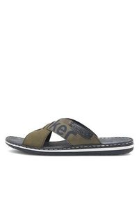 Rieker Klapki 21098-54 Khaki. Kolor: brązowy. Materiał: skóra #4