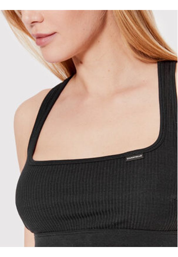 Chantelle Biustonosz top Cotton Comfort C15P10 Czarny. Kolor: czarny. Materiał: bawełna