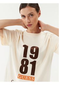 Guess T-Shirt V3BI00 KA260 Beżowy Regular Fit. Kolor: beżowy. Materiał: bawełna #5