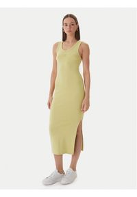 Hugo - HUGO Sukienka codzienna Nalimera 50514521 Zielony jasny Slim Fit. Okazja: na co dzień. Kolor: zielony. Materiał: bawełna. Typ sukienki: proste. Styl: casual #1