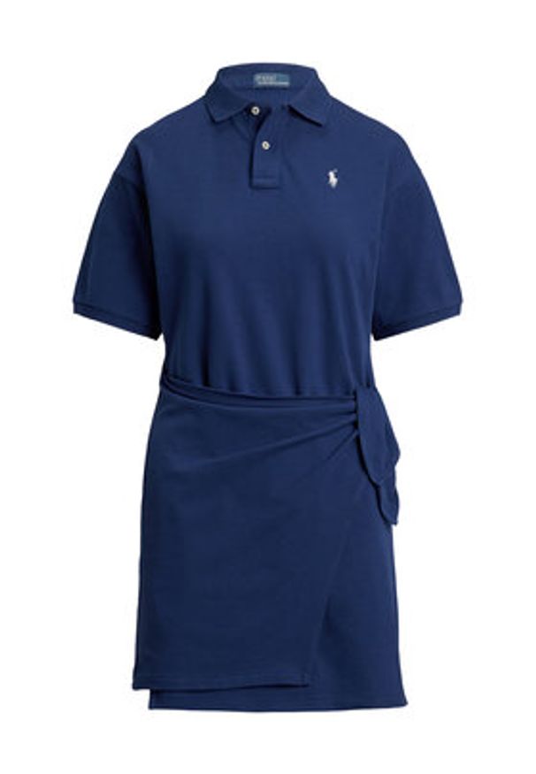 Polo Ralph Lauren Sukienka codzienna 211A88516001 Granatowy Straight Fit. Okazja: na co dzień. Typ kołnierza: polo. Kolor: niebieski. Materiał: bawełna. Typ sukienki: proste. Styl: casual
