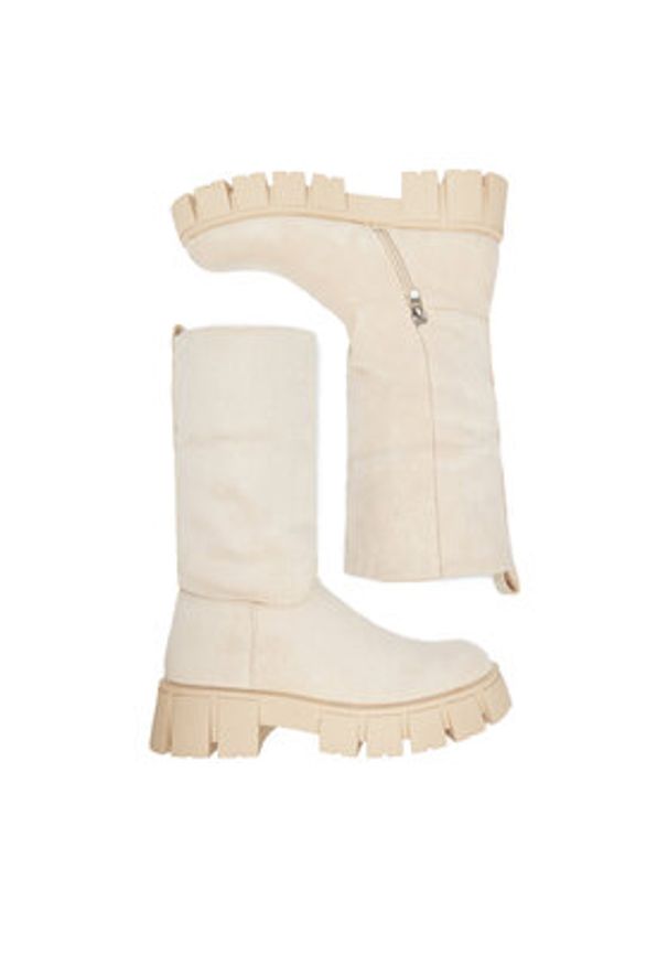 DeeZee Botki 9019Y-1 Beżowy. Kolor: beżowy. Materiał: materiał