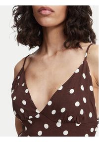 Vero Moda Sukienka letnia Elisa 10350647 Brązowy ciemny Regular Fit. Kolor: brązowy. Materiał: wiskoza. Sezon: lato #2