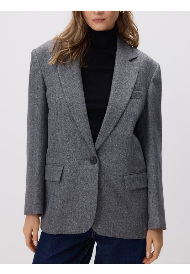 Reserved - Jednorzędowa marynarka - ciemnoszary. Kolor: szary. Materiał: tkanina