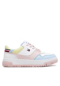 TOMMY HILFIGER - Tommy Hilfiger Sneakersy Low Cut Lace-Up Sneaker T3A9-33210-1355 Biały. Kolor: biały. Materiał: skóra