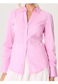 Sinsay - Koszula slim fit w paski - różowy. Kolor: różowy. Wzór: paski