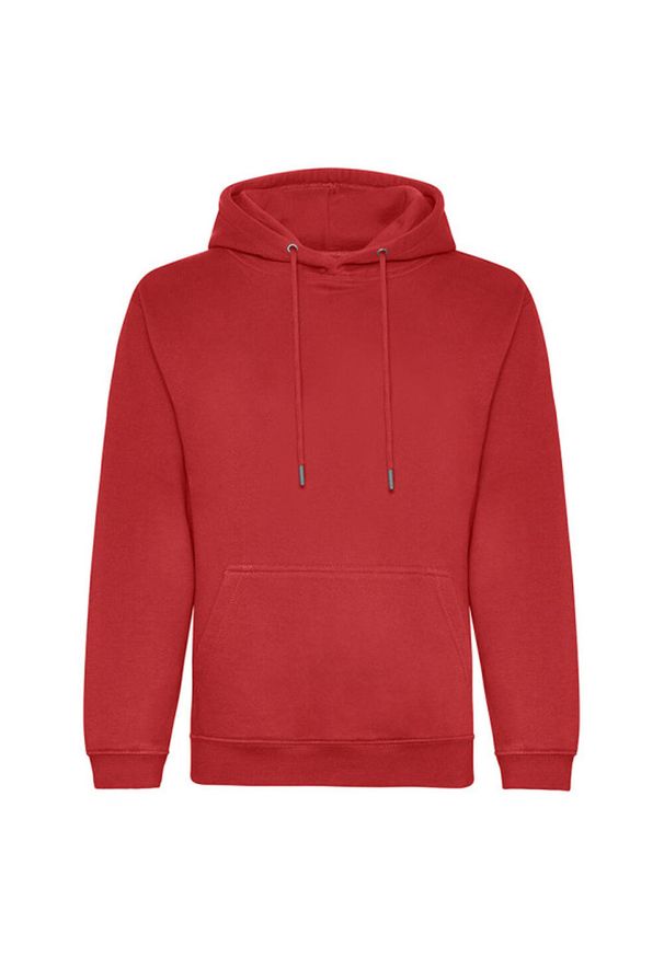 AWDIS - Organiczna Bluza Z Kapturem Unisex Dla Dorosłych. Typ kołnierza: kaptur. Kolor: czerwony