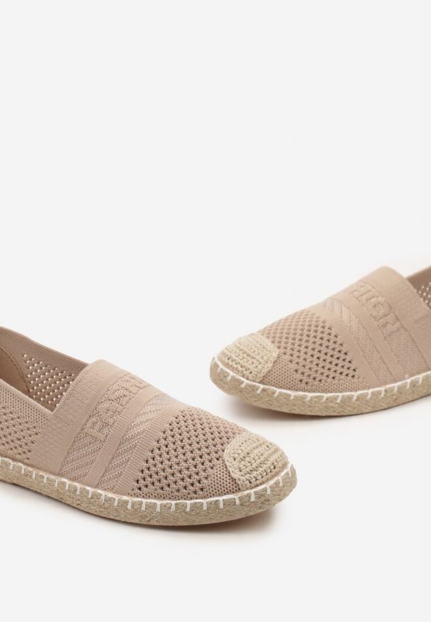 Renee - Ciemnobeżowe Espadryle z Plecioną Cholewką przed Kostkę Mokosa. Wysokość cholewki: przed kostkę. Kolor: beżowy. Szerokość cholewki: normalna