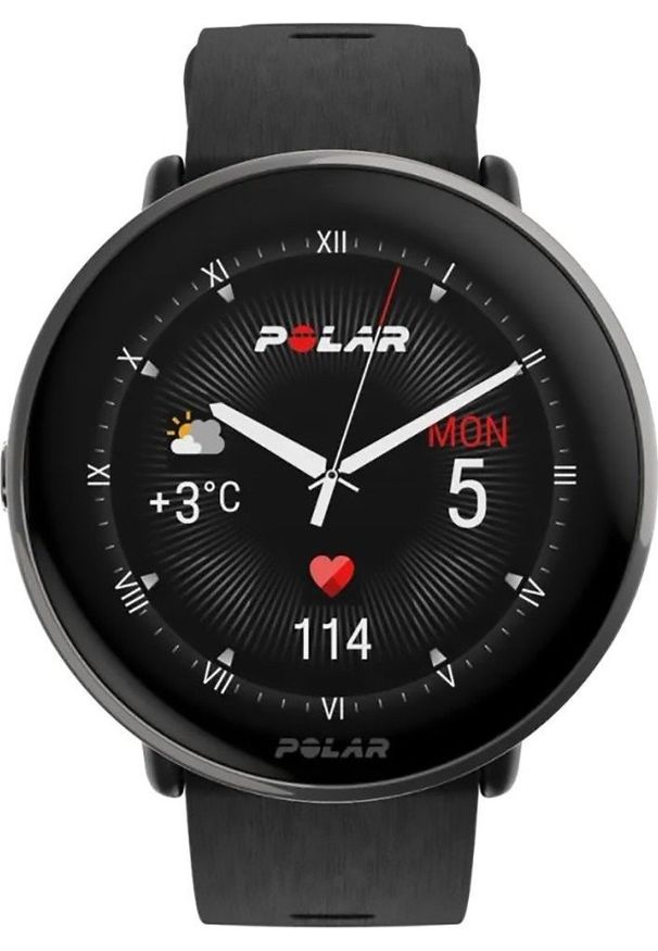 POLAR - Zegarek sportowy Polar Smartwatch męski Polar 725882064925 czarny pasek. Rodzaj zegarka: smartwatch. Kolor: czarny. Materiał: polar. Styl: sportowy