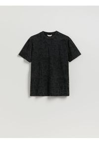 Reserved - T-shirt comfort z nadrukiem - brązowy. Kolor: brązowy. Materiał: bawełna, dzianina. Wzór: nadruk