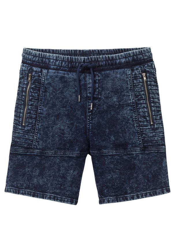Długie szorty dżinsowe dresowe Regular Fit bonprix ciemnoniebieski "stone". Kolor: niebieski. Długość: długie