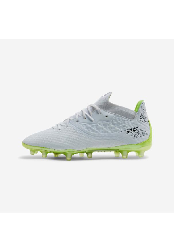 KIPSTA - Buty piłkarskie Kipsta Viralto III Elite FG Mutiny Unboxing Experience. Nosek buta: okrągły. Kolor: zielony, żółty, wielokolorowy, różowy, biały, czerwony. Materiał: dzianina, zamsz, mesh, syntetyk. Szerokość cholewki: normalna. Sport: piłka nożna