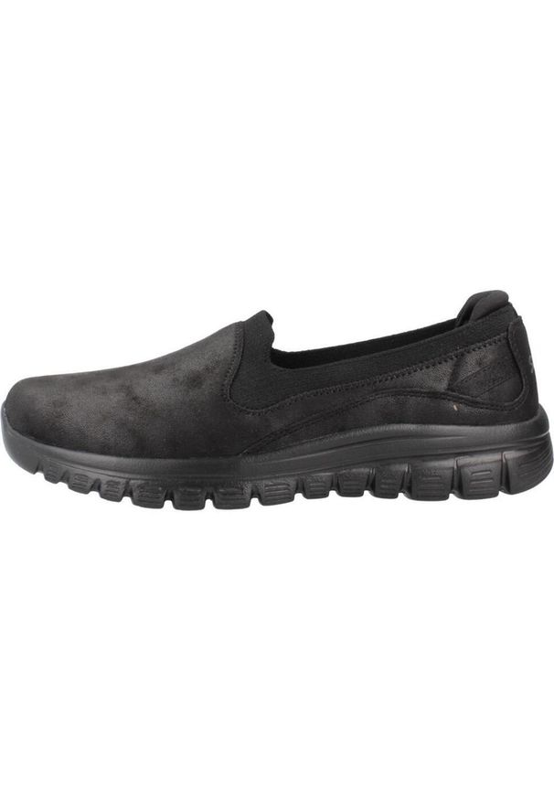 skechers - Kapcie SKECHERS GRACEFUL - LEANING I Czarny. Kolor: czarny. Materiał: syntetyk, tkanina. Model: Skechers Sport. Sport: turystyka piesza