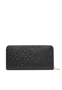 TOMMY HILFIGER - Tommy Hilfiger Duży Portfel Damski Th Icon Lrg Za Mono Embo AW0AW17955 Czarny. Kolor: czarny. Materiał: skóra